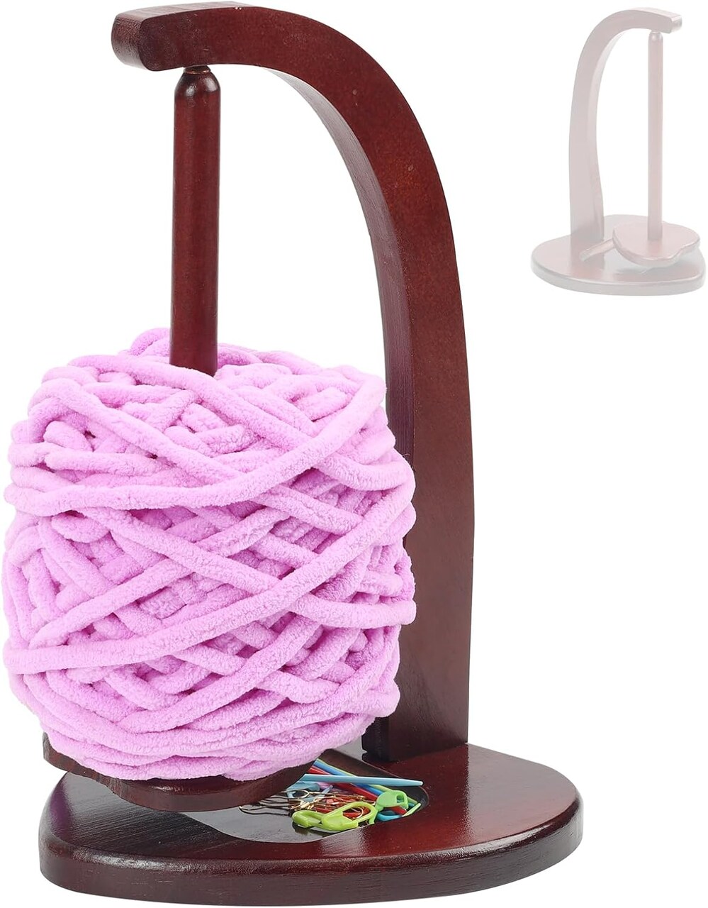 Magnetic Yarn Holder for Crocheting and Knitting, Love Wooden Yarn Ball Holder Spinner